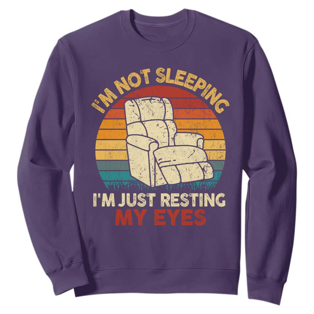 Dad Papa Grandpa Jokes Sweatshirt I'm Not Sleeping I'm Just Resting My Eyes TS10 Purple Print Your Wear