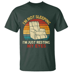 Dad Papa Grandpa Jokes T Shirt I'm Not Sleeping I'm Just Resting My Eyes TS10 Dark Forest Green Print Your Wear