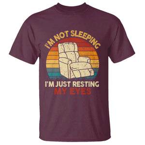 Dad Papa Grandpa Jokes T Shirt I'm Not Sleeping I'm Just Resting My Eyes TS10 Maroon Print Your Wear