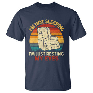 Dad Papa Grandpa Jokes T Shirt I'm Not Sleeping I'm Just Resting My Eyes TS10 Navy Print Your Wear