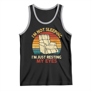 Dad Papa Grandpa Jokes Tank Top I'm Not Sleeping I'm Just Resting My Eyes TS10 Black Athletic Heather Print Your Wear