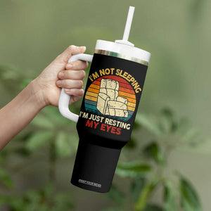 Dad Papa Grandpa Jokes Tumbler With Handle I'm Not Sleeping I'm Just Resting My Eyes TS10 Print Your Wear
