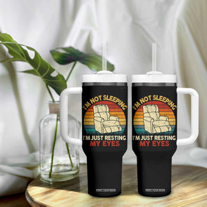 Dad Papa Grandpa Jokes Tumbler With Handle I'm Not Sleeping I'm Just Resting My Eyes TS10 Print Your Wear