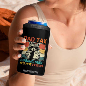 Dad Tax Raccoon 4 in 1 Can Cooler Tumbler Making Sure It's Not Poison Funny Father's Day TS10 Print Your Wear