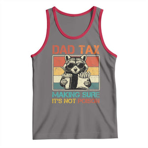 Dad Tax Raccoon Tank Top Making Sure It's Not Poison Funny Father's Day TS10 Deep Heather Red Print Your Wear