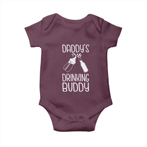Daddy's Drinking Buddy Baby Onesie Funny Baby Shower Infants Outfit Newborn Gift TS10 Maroon Print Your Wear