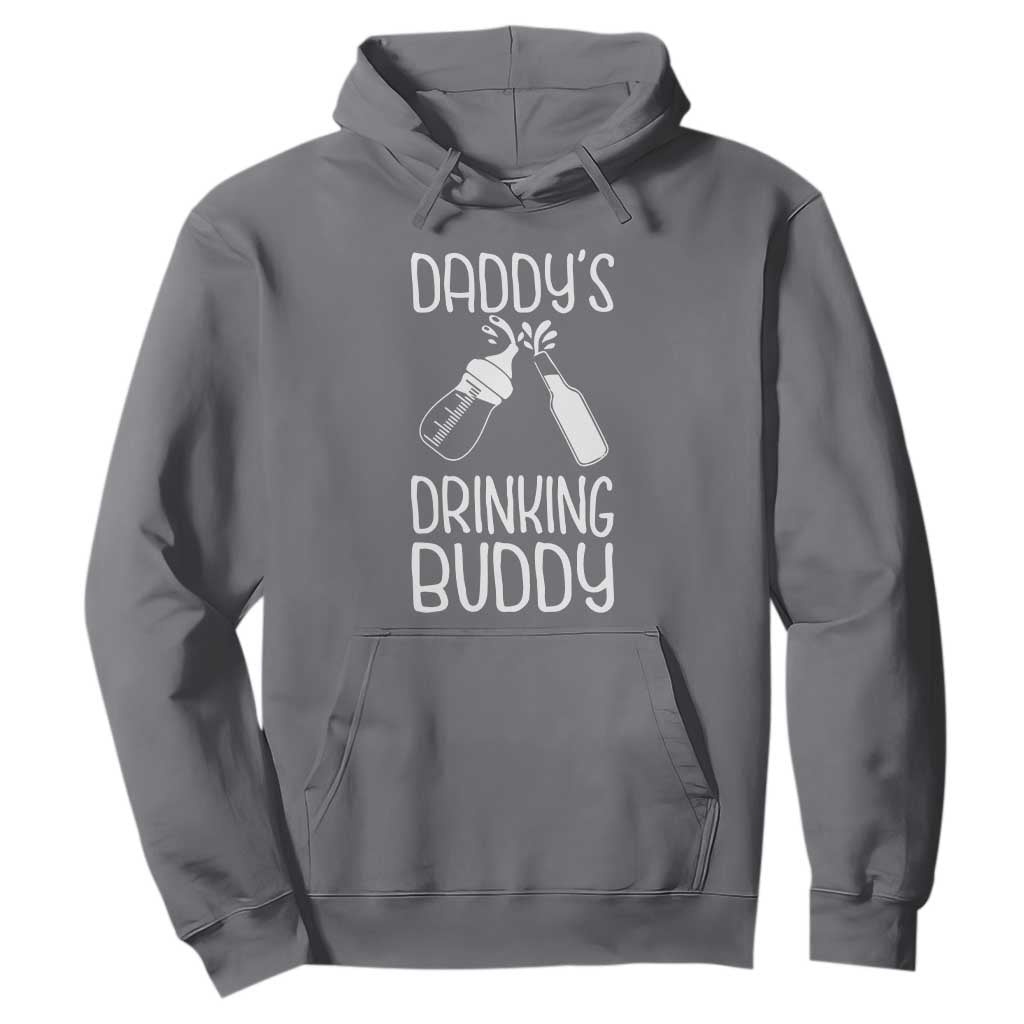 Daddy's Drinking Buddy Hoodie Funny Baby Shower Infants Outfit Newborn Gift TS10 Charcoal Print Your Wear