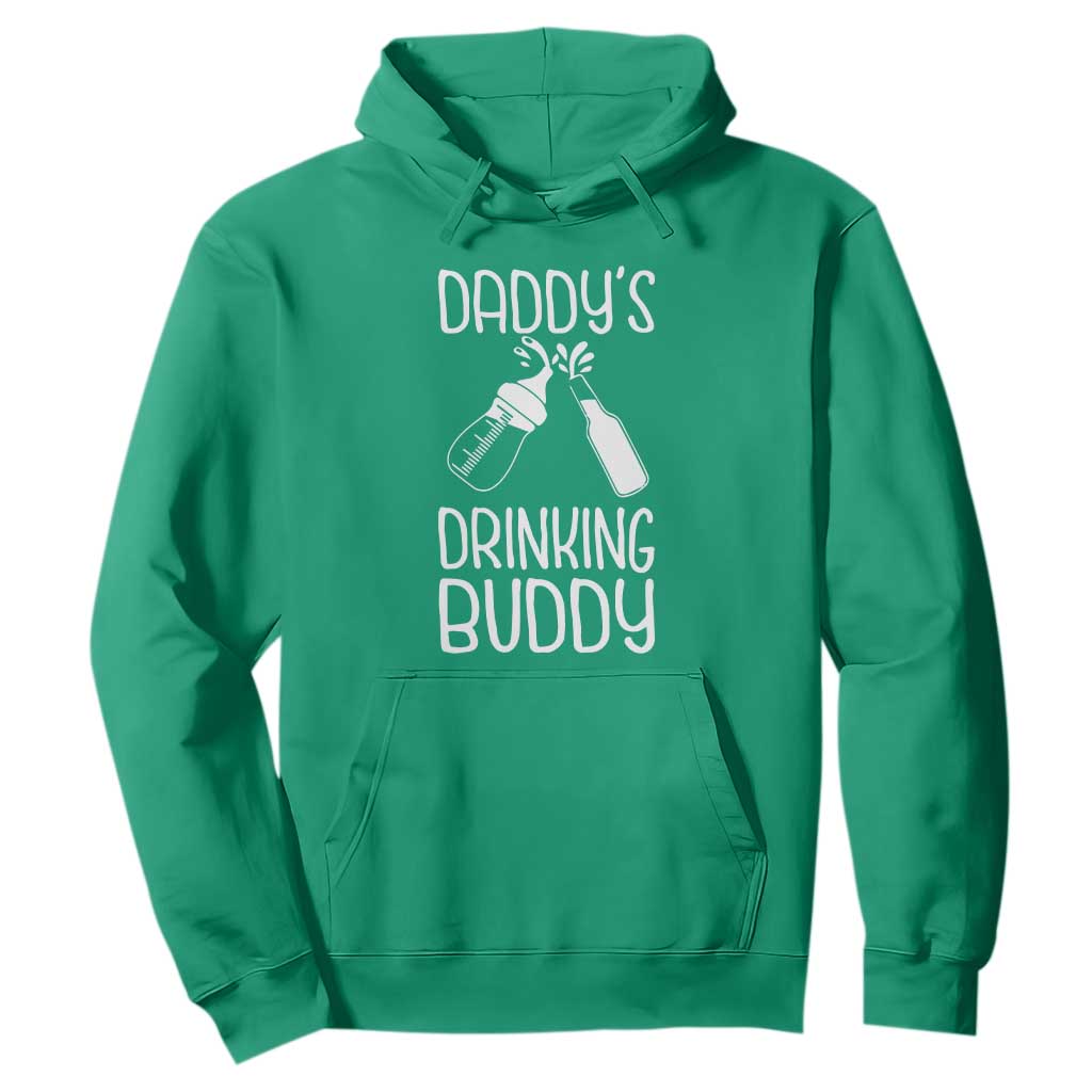 Daddy's Drinking Buddy Hoodie Funny Baby Shower Infants Outfit Newborn Gift TS10 Irish Green Print Your Wear