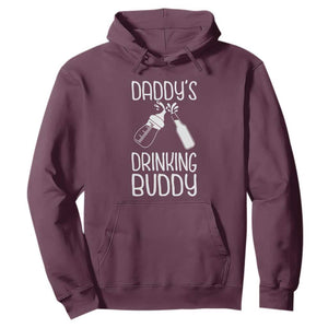 Daddy's Drinking Buddy Hoodie Funny Baby Shower Infants Outfit Newborn Gift TS10 Maroon Print Your Wear