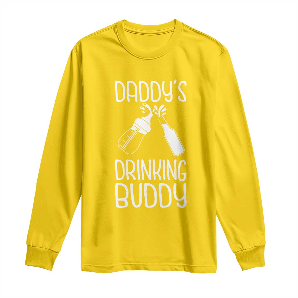 Daddy's Drinking Buddy Long Sleeve Shirt Funny Baby Shower Infants Outfit Newborn Gift TS10 Daisy Print Your Wear