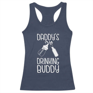 Daddy's Drinking Buddy Racerback Tank Top Funny Baby Shower Infants Outfit Newborn Gift TS10 Navy Print Your Wear