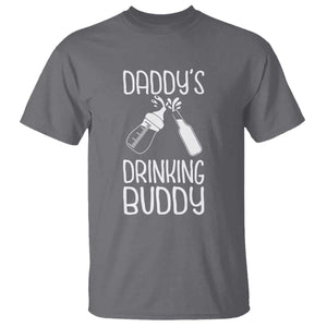 Daddy's Drinking Buddy T Shirt Funny Baby Shower Infants Outfit Newborn Gift TS10 Charcoal Print Your Wear