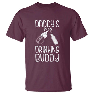 Daddy's Drinking Buddy T Shirt Funny Baby Shower Infants Outfit Newborn Gift TS10 Maroon Print Your Wear