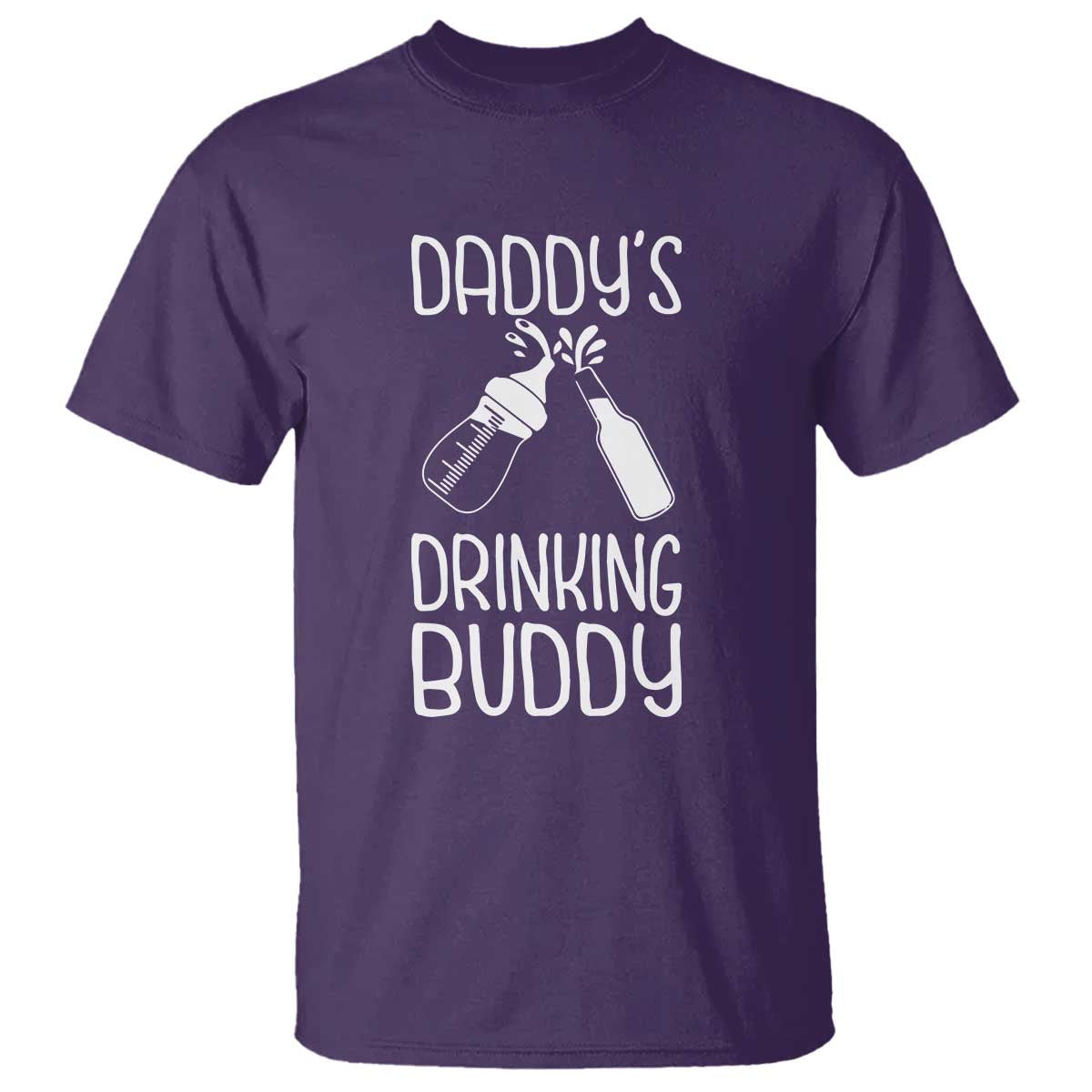 Daddy's Drinking Buddy T Shirt Funny Baby Shower Infants Outfit Newborn Gift TS10 Purple Print Your Wear