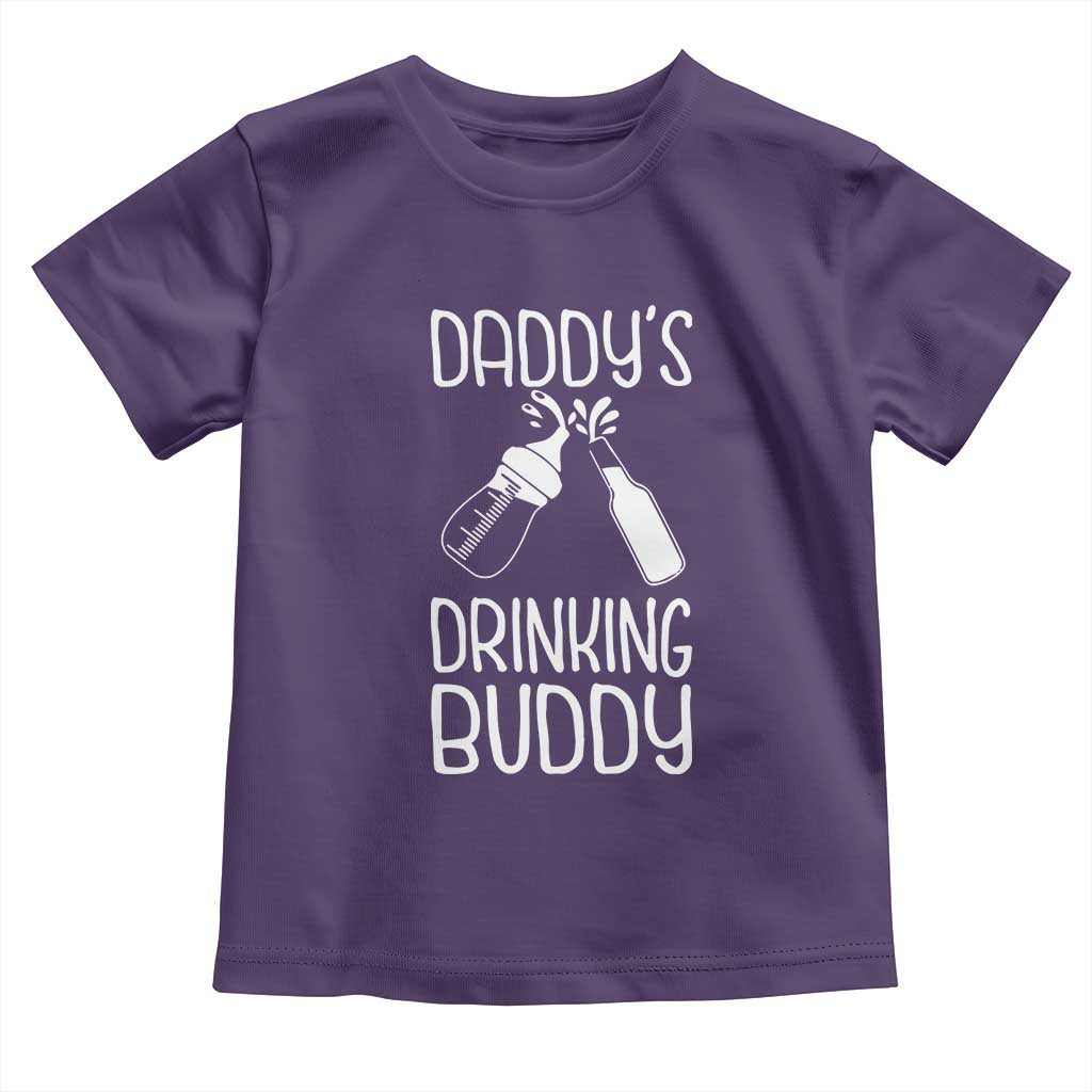 Daddy's Drinking Buddy Toddler T Shirt Funny Baby Shower Infants Outfit Newborn Gift TS10 Purple Print Your Wear