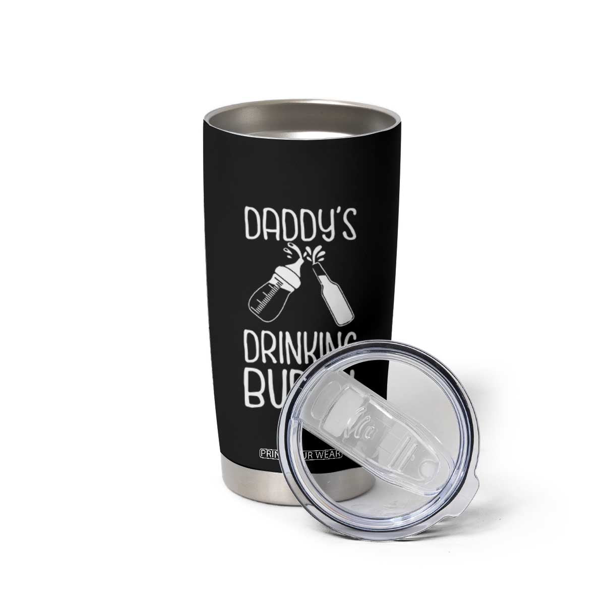 Daddy's Drinking Buddy Tumbler Cup Funny Baby Shower Infants Outfit Newborn Gift TS10 Print Your Wear