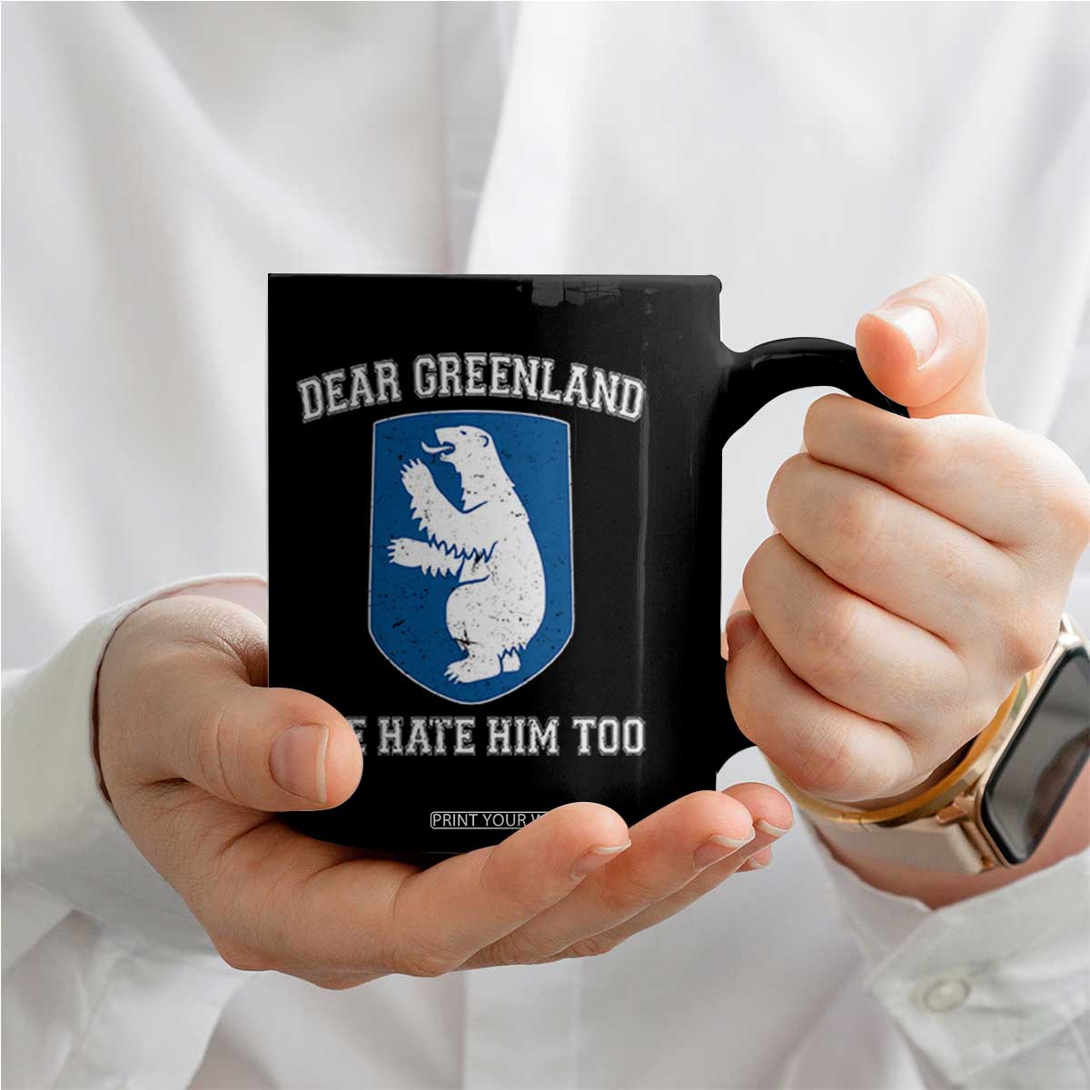 Dear Greenland We Hate Him Too Coffee Mug Political Protest TS10 Print Your Wear