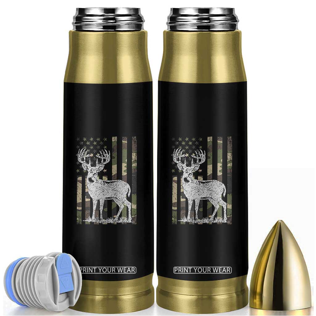 Deer Hunting American Camouflage Flag Bullet Tumbler TS10 Black Print Your Wear