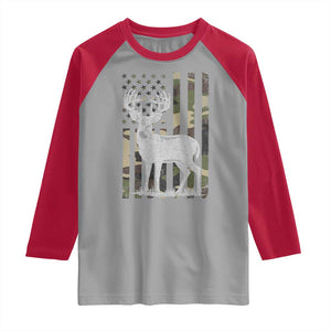 Deer Hunting American Camouflage Flag Raglan Shirt TS10 Sport Gray Red Print Your Wear