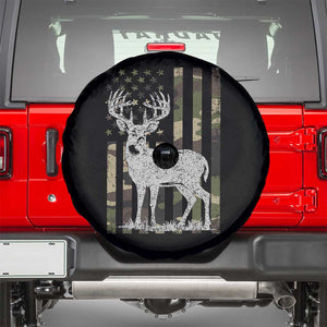 Deer Hunting American Camouflage Flag Spare Tire Cover TS10 Black Print Your Wear