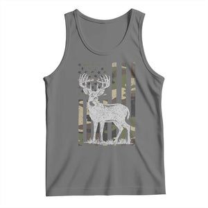 Deer Hunting American Camouflage Flag Tank Top TS10 Black Heather Print Your Wear