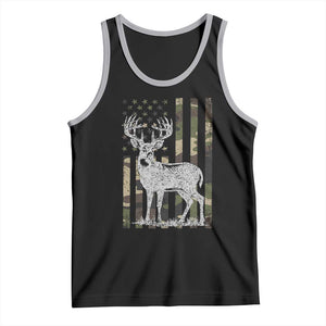 Deer Hunting American Camouflage Flag Tank Top TS10 Black Athletic Heather Print Your Wear
