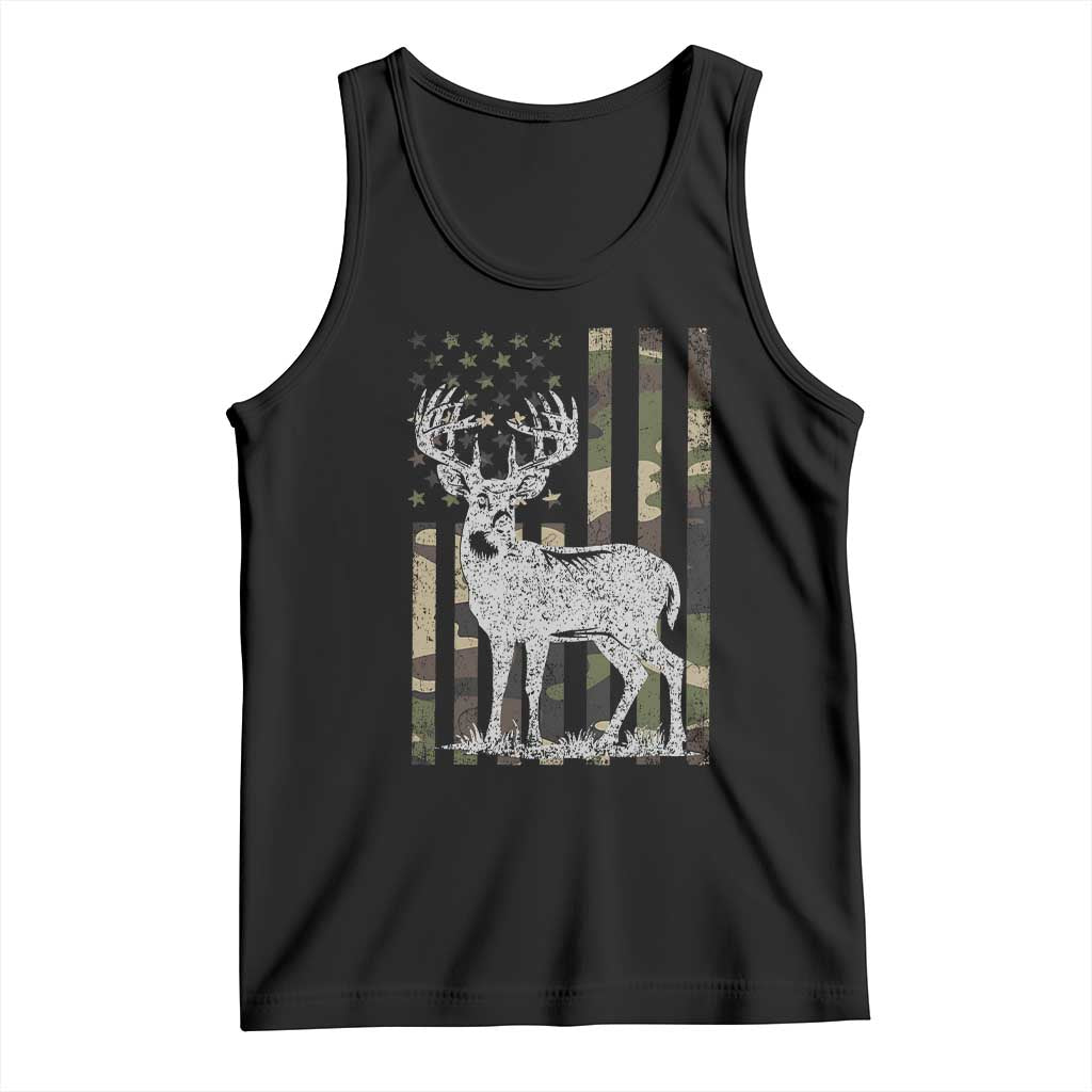 Deer Hunting American Camouflage Flag Tank Top TS10 Black Print Your Wear