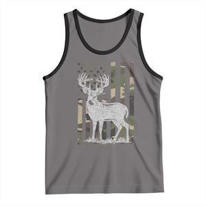 Deer Hunting American Camouflage Flag Tank Top TS10 Deep Heather Black Print Your Wear