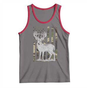 Deer Hunting American Camouflage Flag Tank Top TS10 Deep Heather Red Print Your Wear
