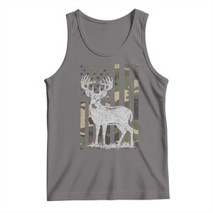 Deer Hunting American Camouflage Flag Tank Top TS10 Deep Heather Print Your Wear