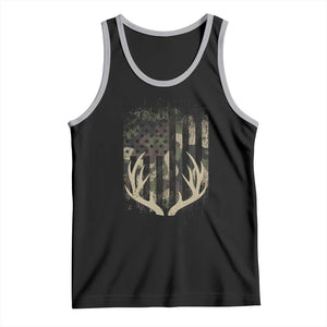 Deer Hunting American Flag Tank Top TS10 Black Athletic Heather Print Your Wear