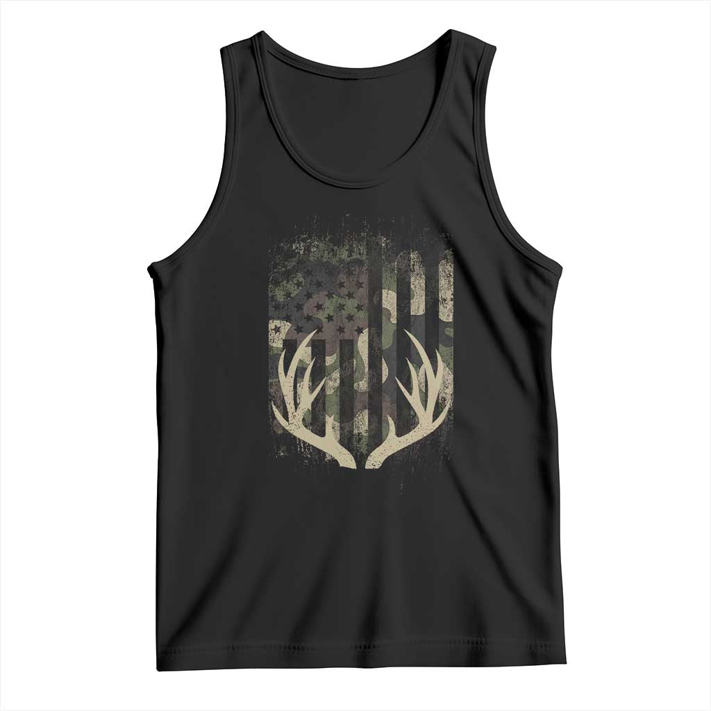 Deer Hunting American Flag Tank Top TS10 Black Print Your Wear