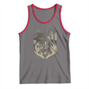 Deer Hunting American Flag Tank Top TS10 Deep Heather Red Print Your Wear