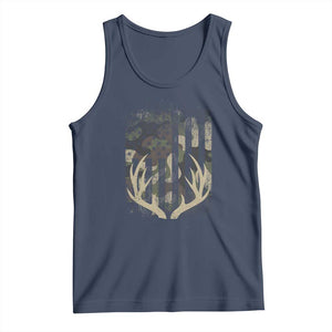 Deer Hunting American Flag Tank Top TS10 Navy Print Your Wear