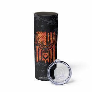 Deer Hunting Skinny Tumbler I'd Rather Be In the Woods Camo American Flag TB10 Print Your Wear