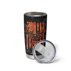 Deer Hunting Tumbler Cup I'd Rather Be In the Woods Camo American Flag TB10 Print Your Wear