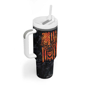 Deer Hunting Tumbler With Handle I'd Rather Be In the Woods Camo American Flag TB10 Print Your Wear