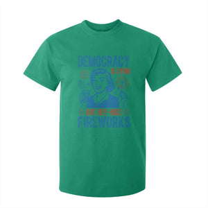 Democracy Is Dying But Hey Nice Fireworks T Shirt For Kid Funny Retro 4th of July Political Humor TS02 Irish Green Print Your Wear