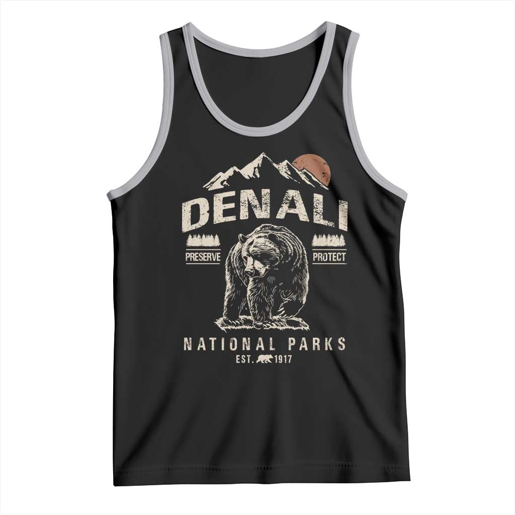 Denali National Park Tank Top Alaska Mountain Mountain Camping Hiking Mountaineering TS10 Black Athletic Heather Print Your Wear
