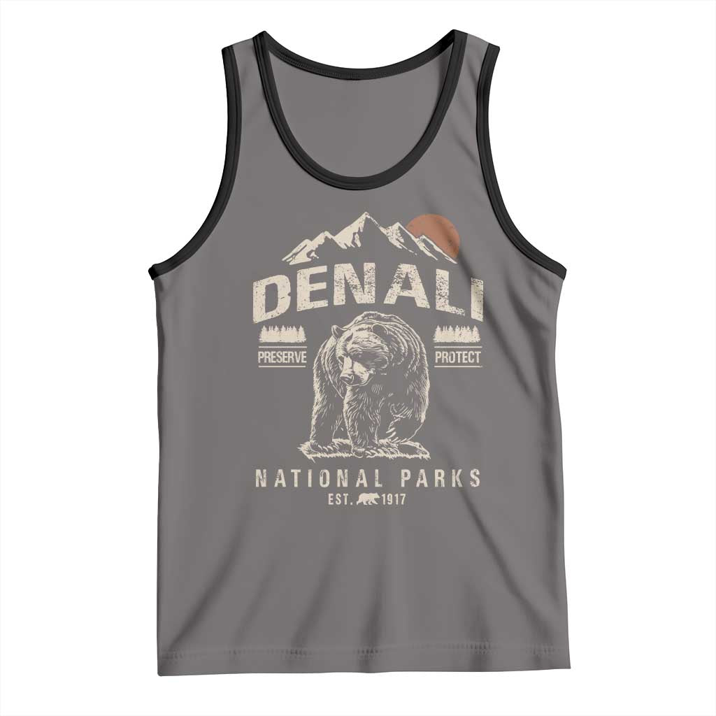 Denali National Park Tank Top Alaska Mountain Mountain Camping Hiking Mountaineering TS10 Deep Heather Black Print Your Wear