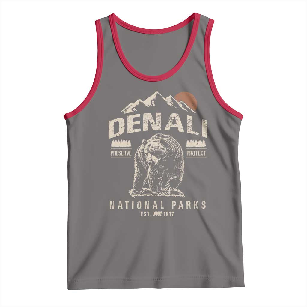 Denali National Park Tank Top Alaska Mountain Mountain Camping Hiking Mountaineering TS10 Deep Heather Red Print Your Wear