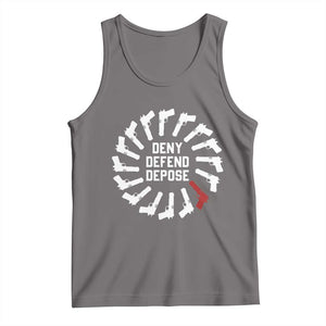 Deny Defend Depose Tank Top Meme Capitalism Revolution Morale Gun Lover TS10 Deep Heather Print Your Wear