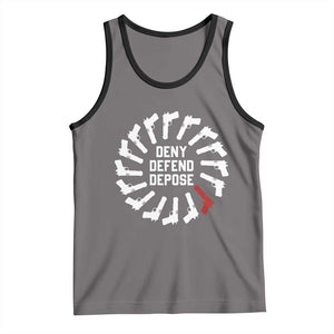 Deny Defend Depose Tank Top Meme Capitalism Revolution Morale Gun Lover TS10 Deep Heather Black Print Your Wear