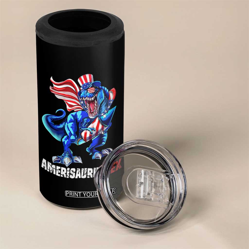 Dinosaur 4th of July 4 in 1 Can Cooler Tumbler Funny Boys Kids Patriotic TS10 Print Your Wear