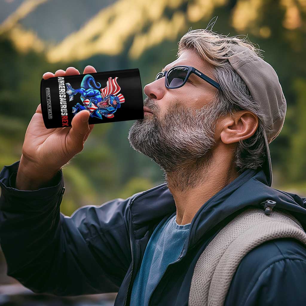 Dinosaur 4th of July 4 in 1 Can Cooler Tumbler Funny Boys Kids Patriotic TS10 Print Your Wear