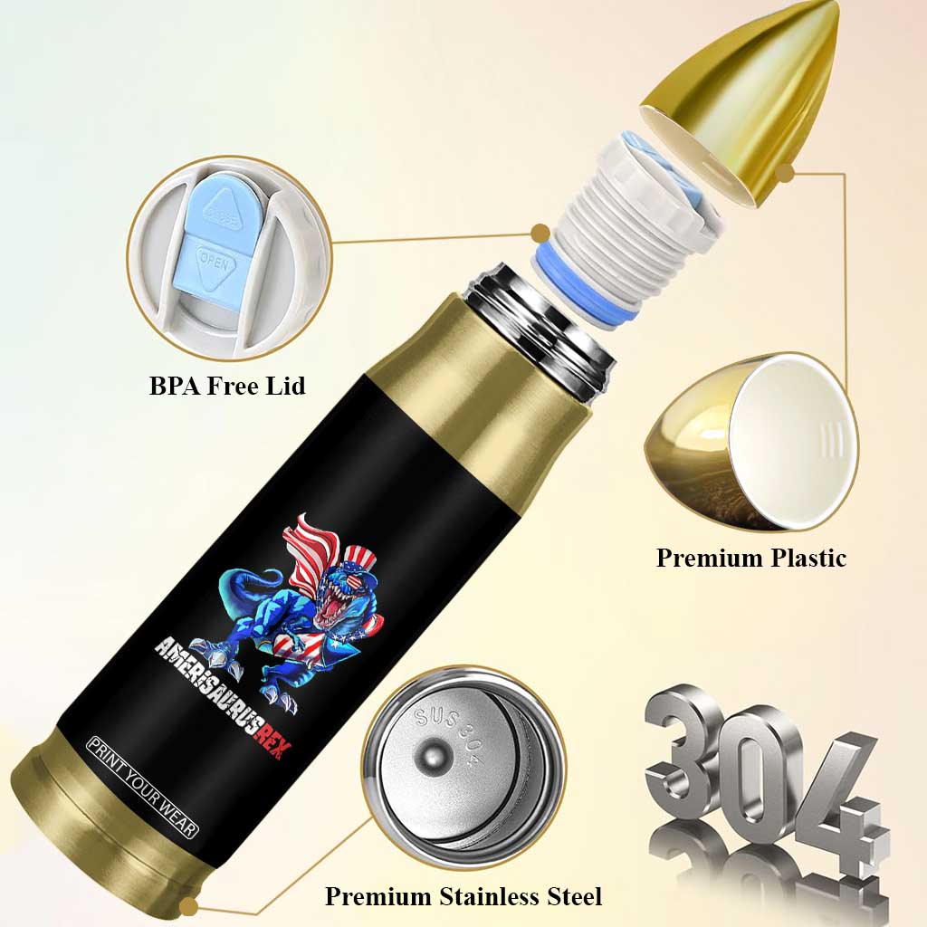 Dinosaur 4th of July Bullet Tumbler Funny Boys Kids Patriotic TS10 Print Your Wear