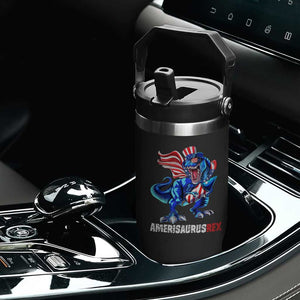 Dinosaur 4th of July Flip Straw Tumbler Funny Boys Kids Patriotic TS10 Print Your Wear