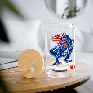 Dinosaur 4th of July Glass Can Funny Boys Kids Patriotic TS10 Print Your Wear