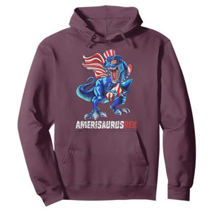 Dinosaur 4th of July Hoodie Funny Boys Kids Patriotic TS10 Maroon Print Your Wear