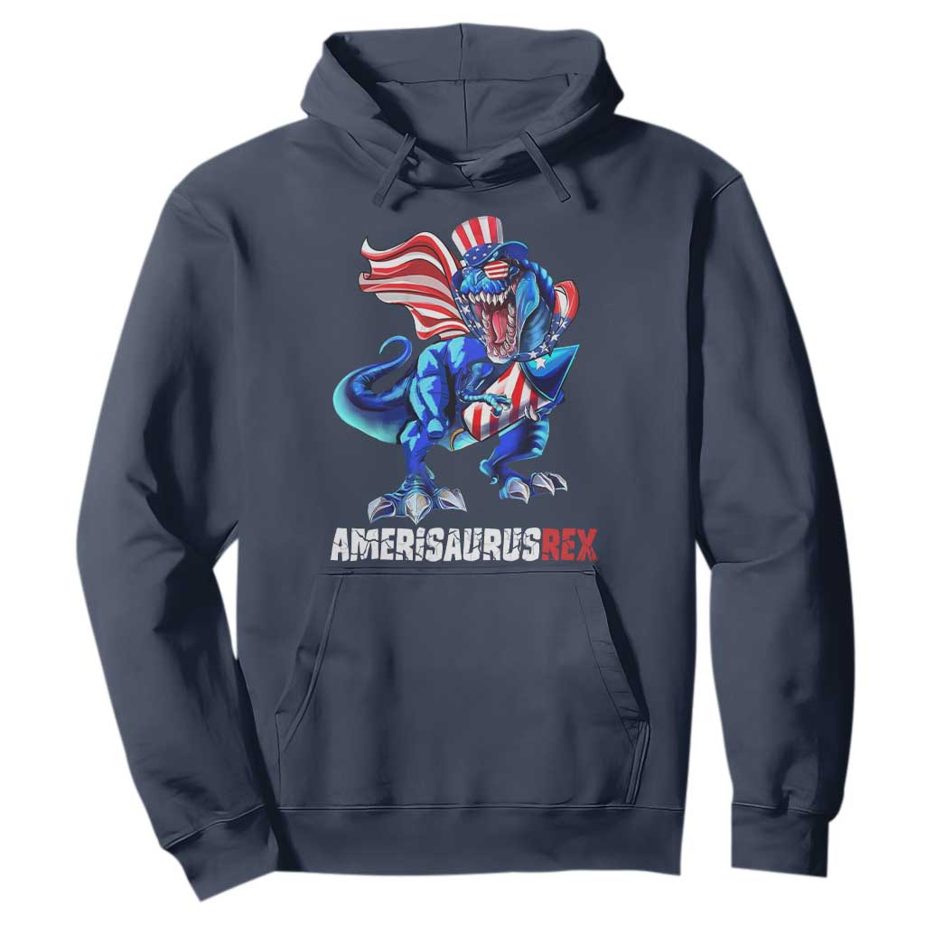 Dinosaur 4th of July Hoodie Funny Boys Kids Patriotic TS10 Navy Print Your Wear